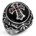 thumbnail image 1 of Luxe Jewelry Designs Men's High Polished Stainless Steel Ring with Siam Top Grade Crystals - Size 8, 1 of 4