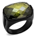 thumbnail image 1 of Luxe Jewelry Designs Men's IP Black Stainless Steel Ring with Olivine AAA Grade CZ Stone - Size 11, 1 of 4