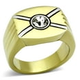 thumbnail image 1 of Luxe Jewelry Designs Men's Ion Plated Gold Stainless Steel Ring with Top Grade Crystal - Size 8, 1 of 4