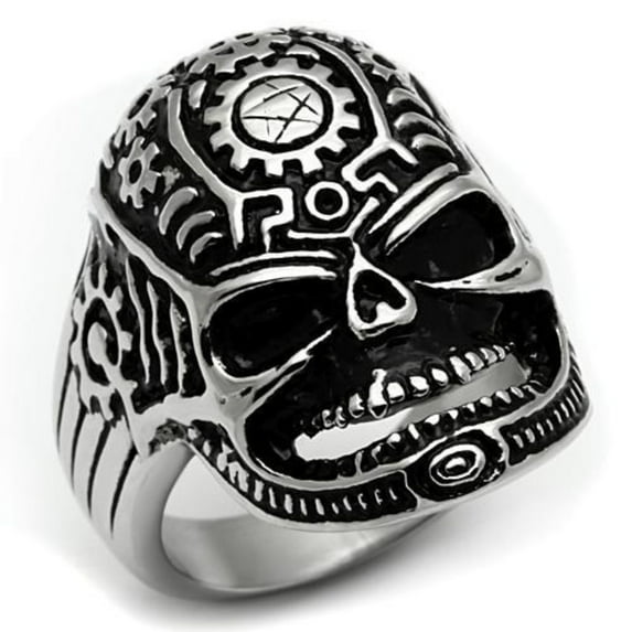 Luxe Jewelry Designs Men's Skull Shaped Stainless Steel Ring - Size 9