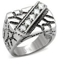 thumbnail image 1 of Luxe Jewelry Designs Men's Stainless Steel Channel Ring with Round Cubic Zirconia - Size 13 (Pack of, 1 of 4