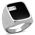 thumbnail image 1 of Luxe Jewelry Designs Men's Stainless Steel Engagement Ring with AAA Grade CZ in Clear - Size 8 (Pack, 1 of 4