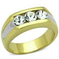 thumbnail image 1 of Luxe Jewelry Designs Men's Stainless Steel Engagement Ring with Clear Top Grade Crystal - Size 8, 1 of 4