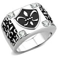 thumbnail image 1 of Luxe Jewelry Designs Men's Stainless Steel Fleur Di Lis Design Ring with Cubic Zirconia - Size 10, 1 of 4