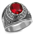 thumbnail image 1 of Luxe Jewelry Designs Men's Stainless Steel Marines Ring with Siam Synthetic Glass Stone - Size 13, 1 of 4
