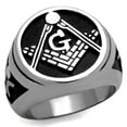 thumbnail image 1 of Luxe Jewelry Designs Men's Stainless Steel Masonic Design with Epoxy Black Jet Ring - Size 9 (Pack, 1 of 4