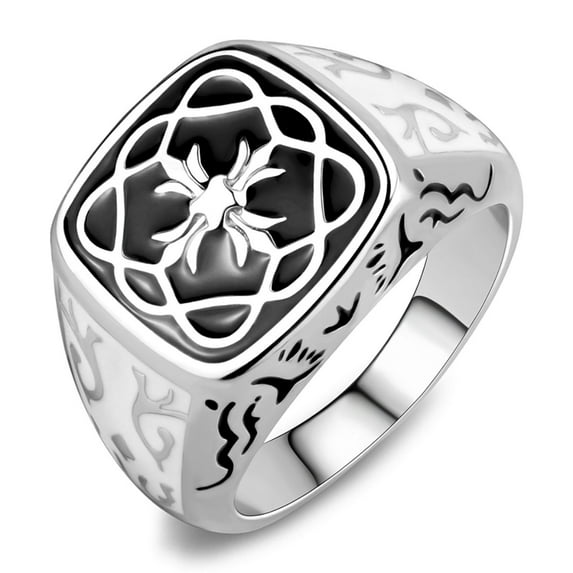 Luxe Jewelry Designs Men's Stainless Steel Ring with Black Jet Epoxy - Size 8 (Pack of 2)