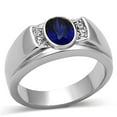 thumbnail image 1 of Luxe Jewelry Designs Men's Stainless Steel Ring with Blue Montana Synthetic Glass Stone - Size 11, 1 of 4