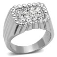 thumbnail image 1 of Luxe Jewelry Designs Men's Stainless Steel Ring with Clear Crystals - Size 7 (Pack of 3), 1 of 4