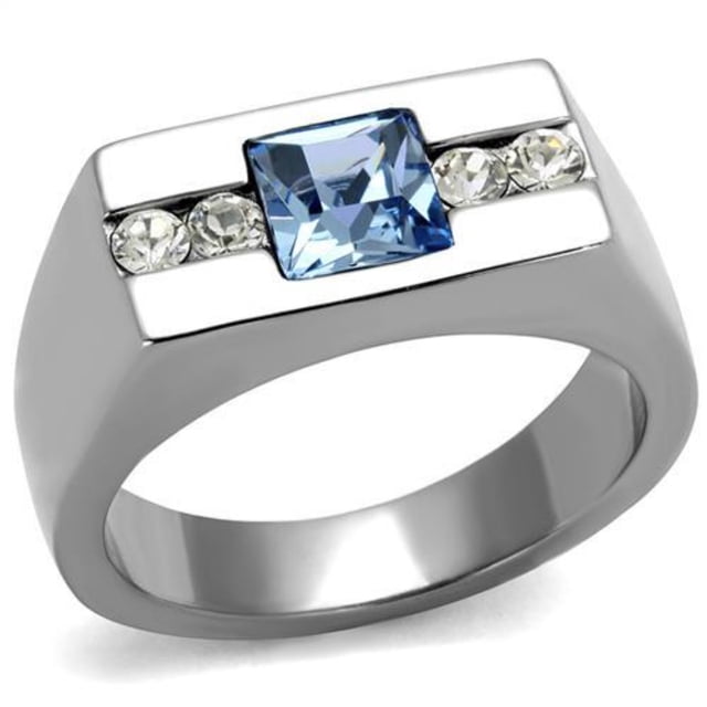 Luxe Jewelry Designs Men's Stainless Steel Ring with Clear and ...