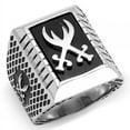thumbnail image 1 of Luxe Jewelry Designs Men's Stainless Steel Ring with Jet Black Semi Precious Onyx Stone - Size 11, 1 of 4