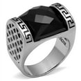 thumbnail image 1 of Luxe Jewelry Designs Men's Stainless Steel Ring with Synthetic Onyx Black Jet Stone - Size 12 (Pack, 1 of 4