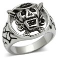 thumbnail image 1 of Luxe Jewelry Designs Men's Stainless Steel Skull Shaped Ring with Black Jet Crystal - Size 10 (Pack, 1 of 4