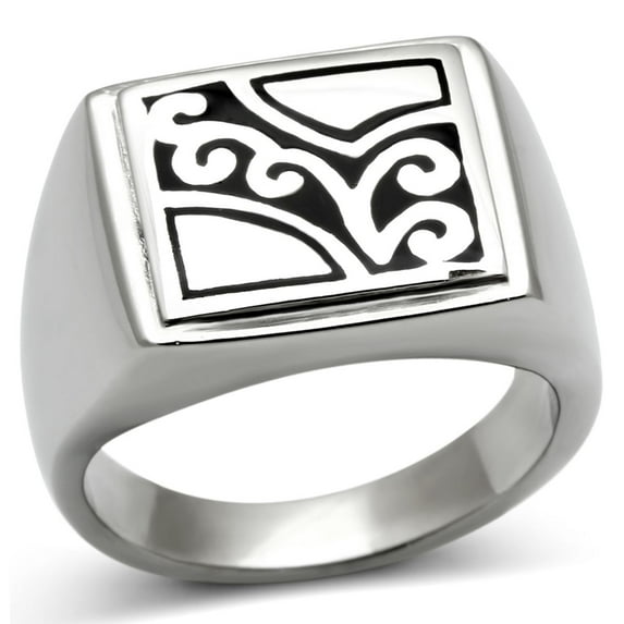 Luxe Jewelry Designs Men's Stainless Steel Tapered Ring with Epoxy - Size 9 (Pack of 2)