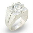 thumbnail image 1 of Luxe Jewelry Designs Men's Sterling Silver Ring with Cubic Zirconia - Size 12, 1 of 1