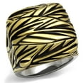 thumbnail image 1 of Luxe Jewelry Designs Men's Two Tone Gold IP Stainless Steel Ring with Black Jet Epoxy - Size 11, 1 of 4