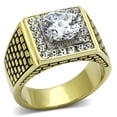 thumbnail image 1 of Luxe Jewelry Designs Men's Two Tone Gold Ion Plated Stainless Steel Ring with CZ Stones - Size 11, 1 of 4