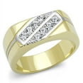 thumbnail image 1 of Luxe Jewelry Designs Men's Two-Tone Gold Ion Plated Stainless Steel Ring with Crystal - Size 11, 1 of 4