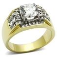 thumbnail image 1 of Luxe Jewelry Designs Men's Two Tone Gold Ion Plated Stainless Steel Ring with Cubic Zirconia Stones, 1 of 4