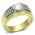thumbnail image 1 of Luxe Jewelry Designs Men's Two Tone Gold Ion Plated Stainless Steel Ring with Round CZ - Size 12, 1 of 4
