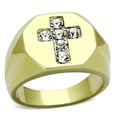 thumbnail image 1 of Luxe Jewelry Designs Men's Two Tone Ion Plated Gold Stainless Steel Ring with Top Grade Crystals -, 1 of 4