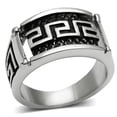 thumbnail image 1 of Luxe Jewelry Designs Men's Zig Zag Shaped Stainless Steel Ring - Size 13 (Pack of 2), 1 of 4