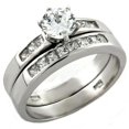 thumbnail image 1 of Luxe Jewelry Designs Rhodium Plated Sterling Silver Women's Ring with Round Cubic Zirconia - Size 5, 1 of 1