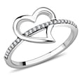 thumbnail image 1 of Luxe Jewelry Designs Stainless Steel Heart Shaped Women's Ring with Cubic Zirconia - Size 8 (Pack of, 1 of 4