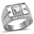 thumbnail image 1 of Luxe Jewelry Designs Stainless Steel Men's Ring with Round Cubic Zirconia - Size 8, 1 of 4