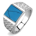 thumbnail image 1 of Luxe Jewelry Designs Stainless Steel Men's Ring with Sea Blue Synthetic Turquoise - Size 13 (Pack of, 1 of 4
