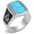 thumbnail image 1 of Luxe Jewelry Designs Stainless Steel Men's Ring with Sea Blue Turquoise Synthetic Stone - Size 8, 1 of 4