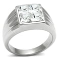 thumbnail image 1 of Luxe Jewelry Designs Stainless Steel Men's Tapered Ring with Clear Crystals - Size 12, 1 of 4