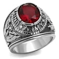 thumbnail image 1 of Luxe Jewelry Designs Stainless Steel Men's "United States Army" Ring with Siam Synthetic Glass Stone, 1 of 4