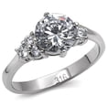 thumbnail image 1 of Luxe Jewelry Designs Stainless Steel Pave Women's Engagement Ring with Cubic Zirconia - Size 9 (Pack, 1 of 2