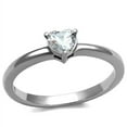 thumbnail image 1 of Luxe Jewelry Designs Stainless Steel Solitaire Women's Engagement Ring with Heart Shaped CZ Stones,, 1 of 4