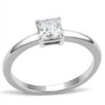 thumbnail image 1 of Luxe Jewelry Designs Stainless Steel Solitaire Women's Engagement Ring with Square Cubic Zirconia -, 1 of 4