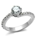 thumbnail image 1 of Luxe Jewelry Designs Stainless Steel Women's Engagement Classic Ring with Cubic Zirconia - Size 10, 1 of 4
