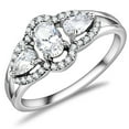 thumbnail image 1 of Luxe Jewelry Designs Stainless Steel Women's Engagement Ring with AAA Grade CZ - Size 7 (Pack of 2), 1 of 4