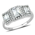 thumbnail image 1 of Luxe Jewelry Designs Stainless Steel Women's Engagement Three Tone Ring with Cubic Zirconia - Size 5, 1 of 4