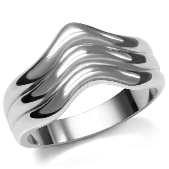 Luxe Jewelry Designs Stainless Steel Women's Freeform Ring - Size 10 (Pack of 2)