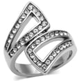 thumbnail image 1 of Luxe Jewelry Designs Stainless Steel Women's Ring with Clear Crystals - Size 9 (Pack of 2), 1 of 4
