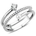 thumbnail image 1 of Luxe Jewelry Designs Stainless Steel Women's Ring with Round AAA Grade CZ - Size 10 (Pack of 2), 1 of 2