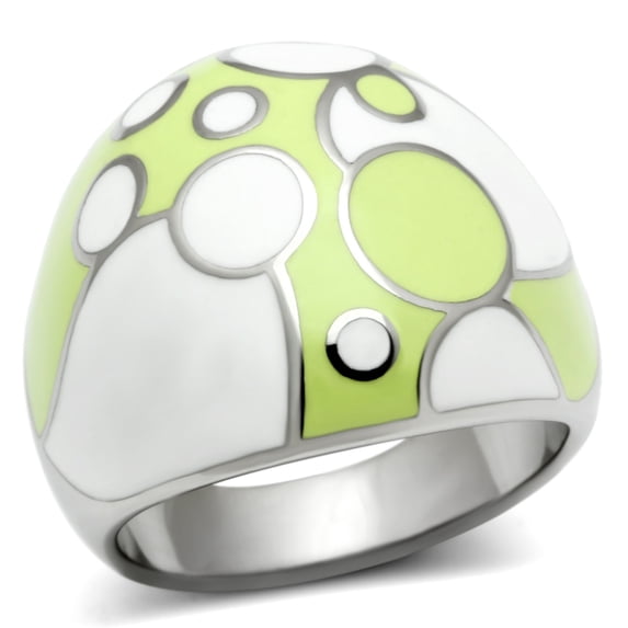Luxe Jewelry Designs Stainless Steel Women's Tapered Ring with Multicolor Epoxy - Size 9 (Pack of 2)