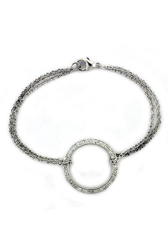 Luxe Jewelry Designs Sterling Silver Women's Chain Bracelet with Cubic Zirconia