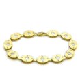 thumbnail image 1 of Luxe Jewelry Designs Two-Tone Matte Gold Plated Women's Oval Bracelet with Cubic Zirconia (Pack of, 1 of 2