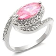 thumbnail image 1 of Luxe Jewelry Designs Women's 925 Sterling Silver Halo Ring with Marquise AAA Grade CZ Rose - Size 6, 1 of 1