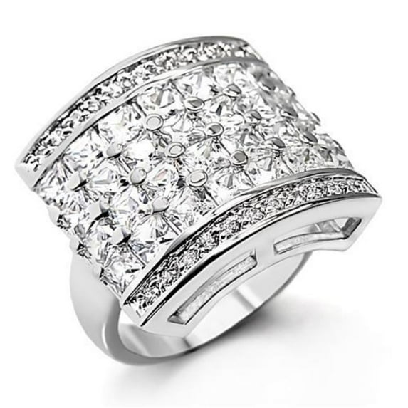Luxe Jewelry Designs Women's 925 Sterling Silver Ring with AAA Grade Cubic Zirconia - Size 5