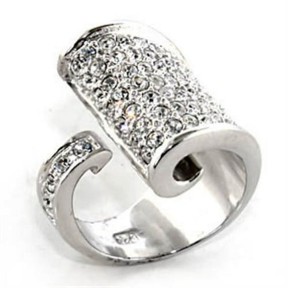 Luxe Jewelry Designs Women's 925 Sterling Silver Ring with Top Grade Crystals - Size 9