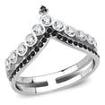thumbnail image 1 of Luxe Jewelry Designs Women's Bezel Setting Stainless Steel Ring with Top Grade Crystals - Size 6, 1 of 4
