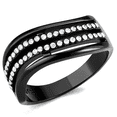 thumbnail image 1 of Luxe Jewelry Designs Women's Black Ion Plated Stainless Steel Ring with Round Cubic Zirconia - Size, 1 of 2